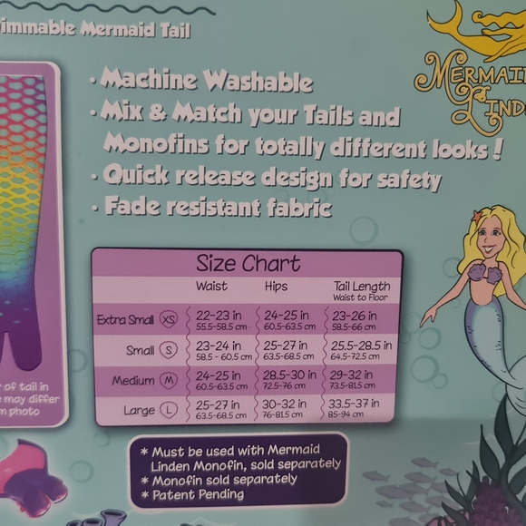 Kids Sz S Swimmable Mermaid Tail NIB - Picture 4 of 4